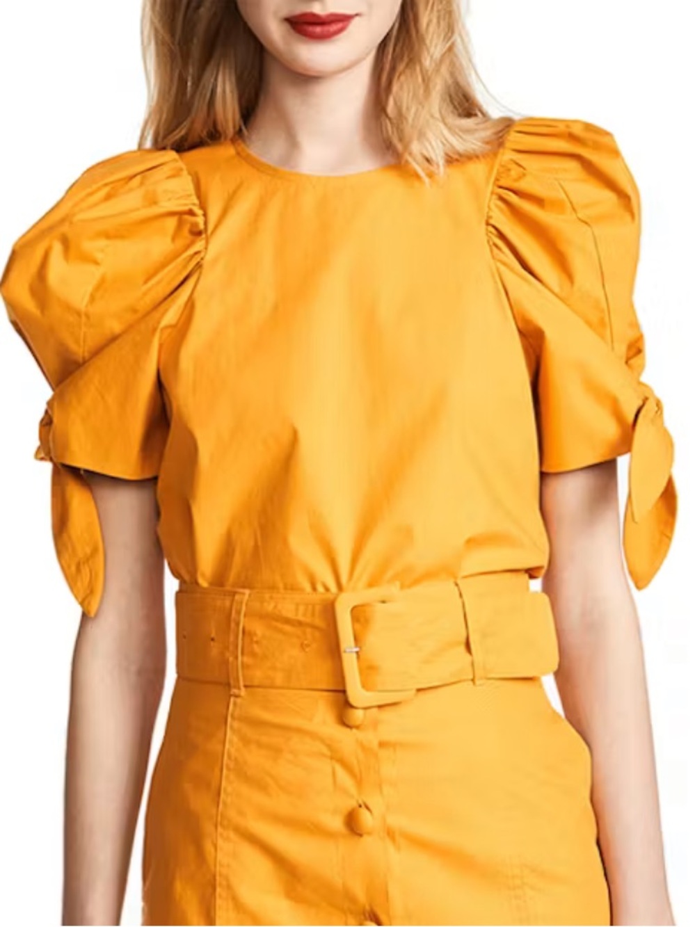 Sea New York Puff-Sleeve Tie Top Blouse size 6